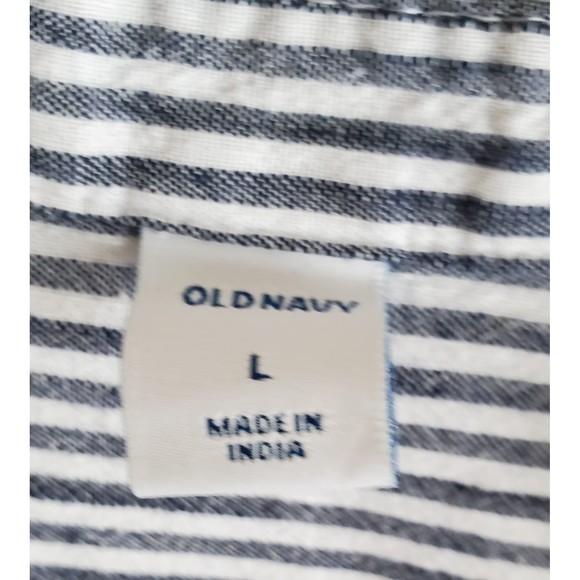 Old Navy Stripes + 3/4 Sleeve Button Shirt for Woman. Size L - Picture 4 of 7
